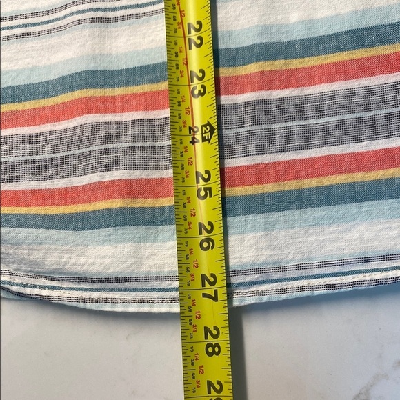 Lucky Brand Button Down Short Sleeve Stripe Shirt Cotton Camp Utility Size Small - Picture 8 of 9